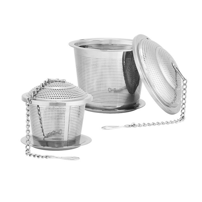 iNeibo Premium Stainless Steel Infuser Filter Strainer for Single Cup or Mug of Loose Leaf Tea, Set of 2 (2-pack) N6