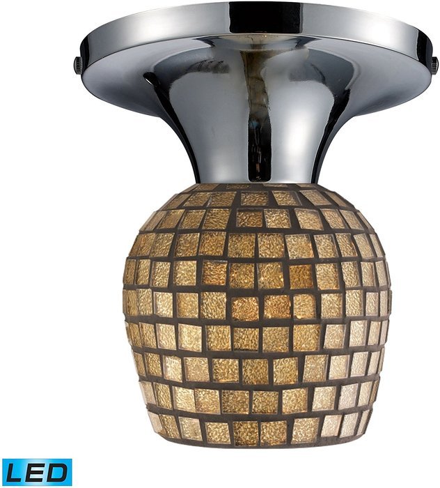 ELK 10152/1PC-GLD-LED, Celina Glass Semi Flush Ceiling Lighting, 1 Light LED, Polished Chrome