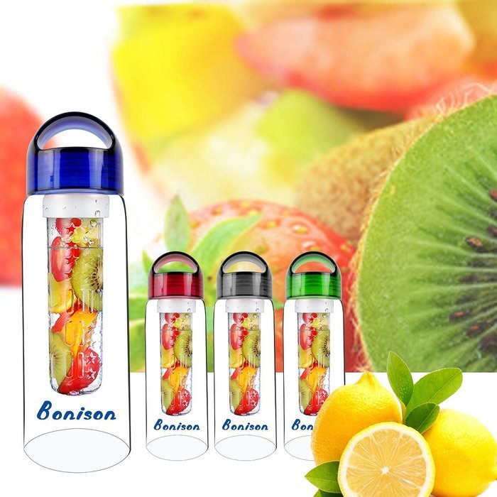 Blue 23 OZ Sporty Tritan Fruit Infuser Water Bottle,for home,hike,camp,sport,office,school, Leak Proof,With Handle... N12