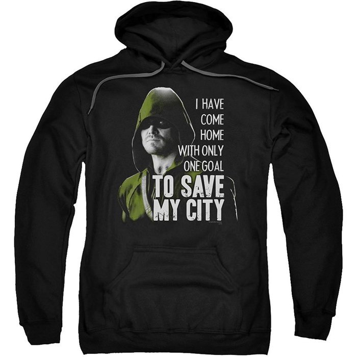 Hoodie: Arrow - Save My City Pullover Hoodie Size XXL N2
