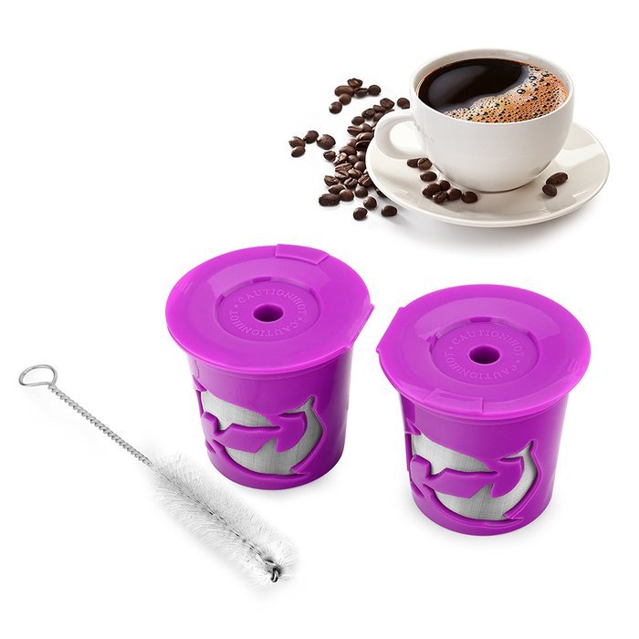 Fu Store 2 Refillable/Reusable K-Cup Filters for Keurig 2.0: K200, K300, K400, K500 Series of Brewing Machines N8