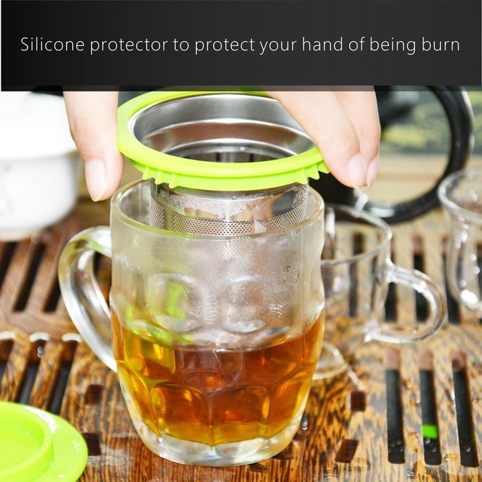 Xenics Tea Infuser with Lid Stainless Strainer Tea Strainer Brew in Mug N6