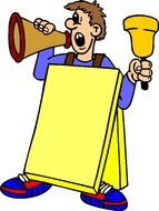 drawn promoter with loudspeaker