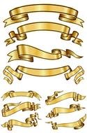 Gold Ribbon Banner Vector