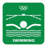 swimming as a green pictogram