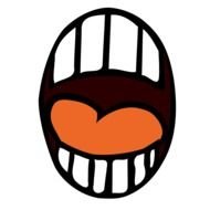 drawn open mouth with white teeth