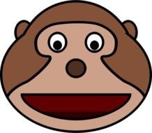 Cartoon Monkey Head drawing