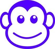 Monkey Face blue drawing