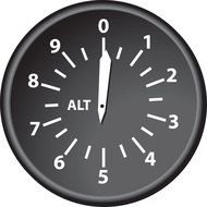 scale of altimeter, black and white, Clip Art