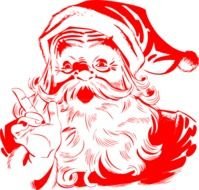 Black And White Santa Clip Art N5