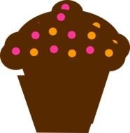 Polka Dot Cupcake Clip Art