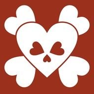 skull made of hearts