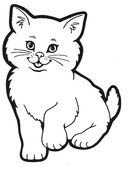 small Cat Coloring Pages drawing