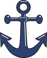 Clip art of cartoon blue anchor
