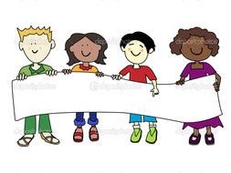 Ethnic Diversity Kids And Banner Stock Image