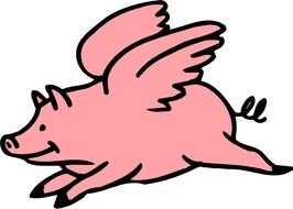 Cartoon Flying Pigs