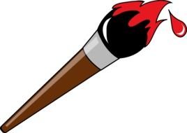 brush with red paint