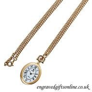 Royal London Ladies Gold Plated Pendant Watch With Chain Personalised