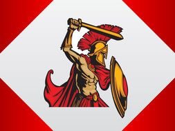 clipart of the Ancient Greek Spartan Warrior