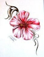 Tropical Flowers Drawing