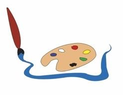 Paintbrush And Palette as a graphic image