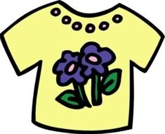 female t-shirt with flower print, Clip Art