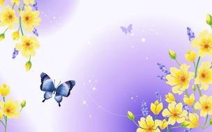 Spring Flowers And Butterfly drawing