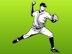 Baseball Player Vector drawing