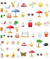 variety of summer attributes as a picture