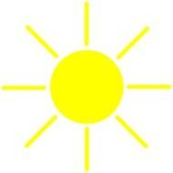 Clip art of the cartoon sun