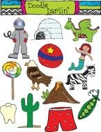 Colorful Doodle Darlin' clipart