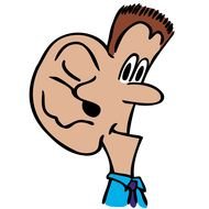 cartoon man wit great Ear
