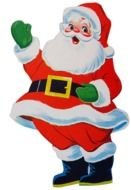 waving Santa, vintage drawing