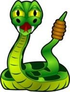 graphic drawing of a green rattlesnake