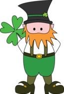 drawn St. Patrick with orange beard