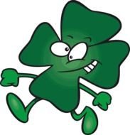 St Patricks Day Four Leaf Clover face drawing