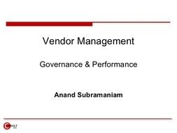Vendor Management Maturity Model