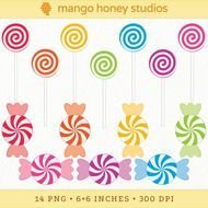 Candy Swirl Lollipops Clip Art