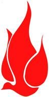 painted red fire bird