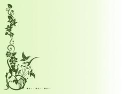 vintage floral border, green corner, background