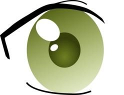 Manga style green Eye, Clip Art