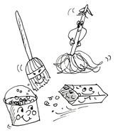 Cleaning face Clip Art drawing