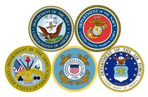 Clipart of Military Branches emblems