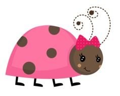 pink ladybug as a colorful picture for clipart