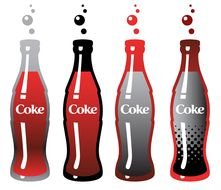 Clipart of Coca Cola Coke Bottles