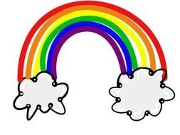 Rainbow in clouds clipart