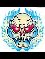 skull in blue flame