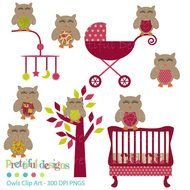Baby Girl Owl Clip Art N3
