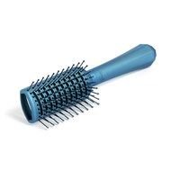 isolated blue hair brush