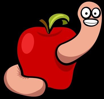 Apple With Worm Clip Art N2